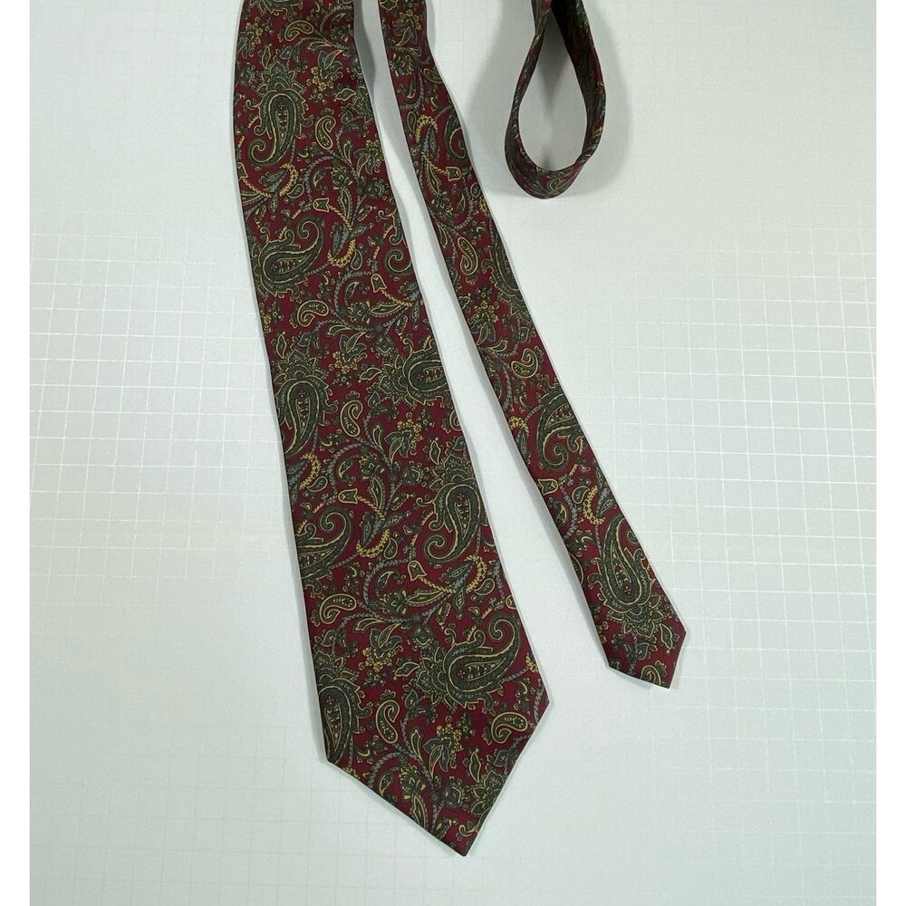 Vintage Stafford Italian Silk Tie Red Paisley Classic Mens Necktie Portugal